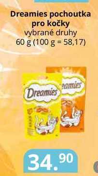 Potraviny CZ Dreamies pochoutka pro kočky vybrané druhy 60 g nabídka