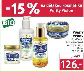 Rossmann Purity vision zklidňující bio měsíčková zinková mast, 70 ml nabídka