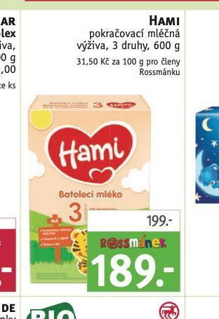 Rossmann Hami pokračovací mléčná výživa nabídka