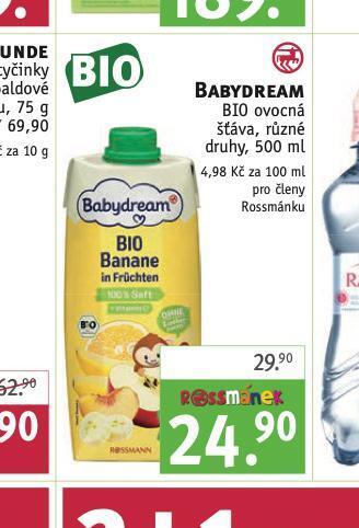 Rossmann Babydream bio ovocná šťáva nabídka