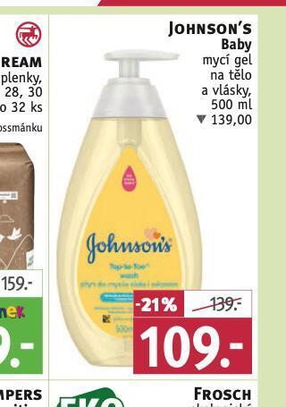 Rossmann Johnson´s baby mycí gel nabídka