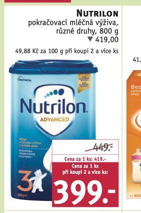 Rossmann Nutrilon pokračovací mléčná výživa nabídka