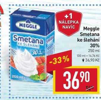 Billa Meggle smetana ke šlehání 30% 250 ml nabídka