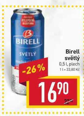 Billa Birell světlý 0,5 l, plech nabídka
