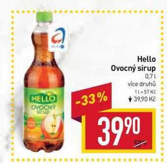 Billa Hello ovocný sirup 0,7l nabídka