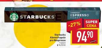 Billa Starbucks kávové kapsle pro nespresso 1 balení nabídka