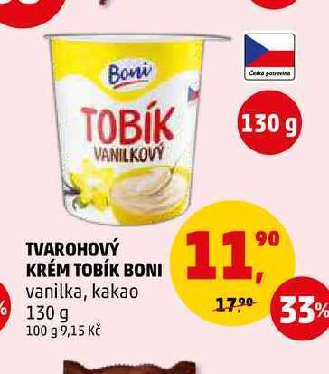 Penny Market Tvarohový krém tobík boni, 130 g nabídka