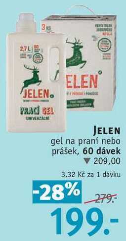 Rossmann Jelen gel na praní nebo prášek, 60 dávek nabídka