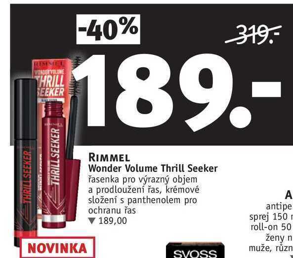 Rossmann Rimmel wonder volume thrill seeker řasenka nabídka
