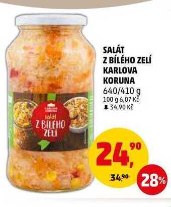 Penny Market Salát z bílého zelí karlova koruna, 640 g nabídka