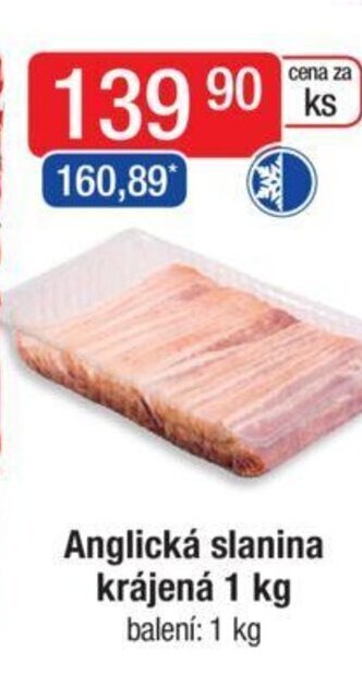 Qanto Anglická slanina krájená 1 kg nabídka
