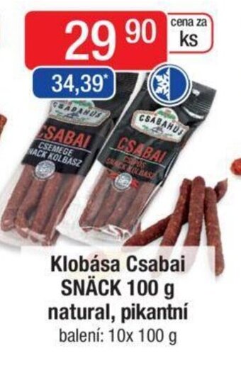 Qanto Klobása Csabai SNÄCK 100 g natural, pikantní nabídka