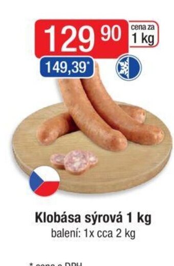 Qanto Klobása sýrová 1 kg nabídka