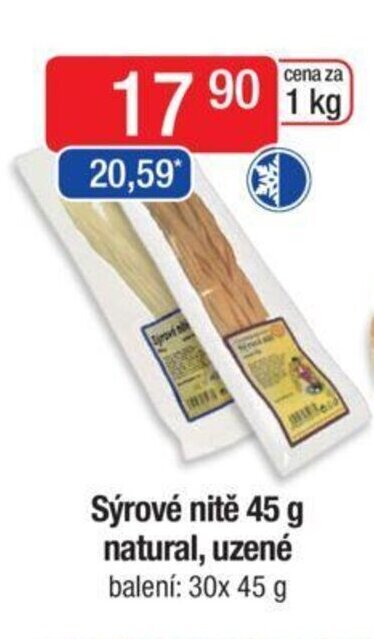 Qanto Sýrové nitě 45 g natural, uzené nabídka