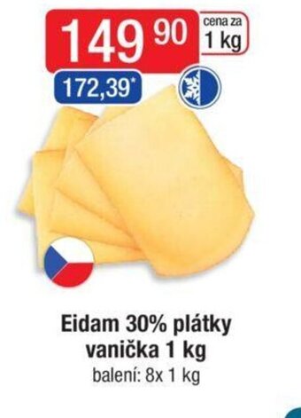 Qanto Eidam 30% plátky vanička 1 kg nabídka