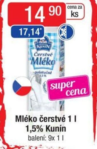 Qanto Mléko čerstvé 1 l.1,5% Kunín nabídka