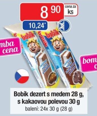 Qanto Bobík dezert s medem 28 g, s kakaovou polevou 30 g nabídka