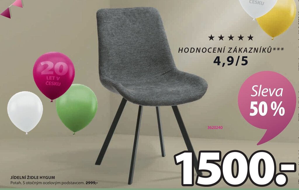 JYSK JÍDELNÍ ŽIDLE HYGUM nabídka
