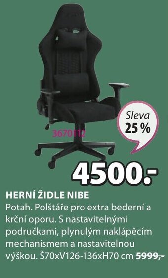 JYSK HERNÍ ŽIDLE NIBE nabídka