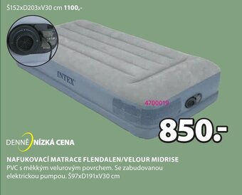 JYSK NAFUKOVACÍ MATRACE FLENDALEN/VELOUR MIDRISE nabídka