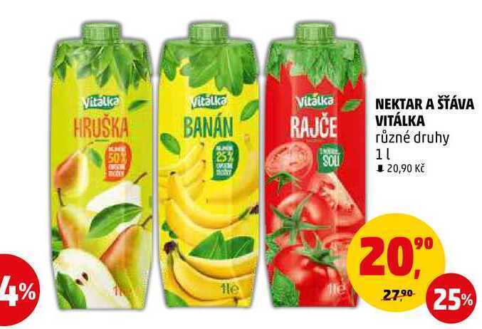 Penny Market Nektar a šťáva vitálka, 1 l nabídka