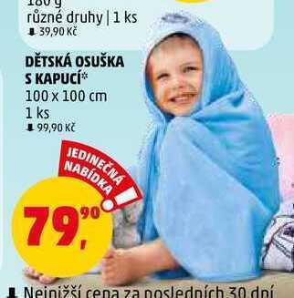 Penny Market Dětská osuška s kapucí, 1 ks nabídka