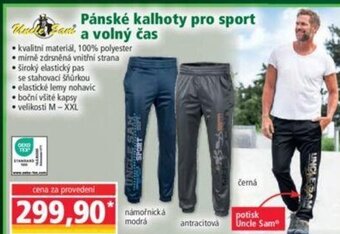 Norma Pánské kalhoty pro sport a Volny Cas nabídka