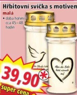 Norma Hřbitovní svíčka s motivem nabídka