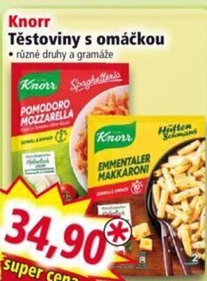 Norma Knorr Těstoviny s omáčkou nabídka