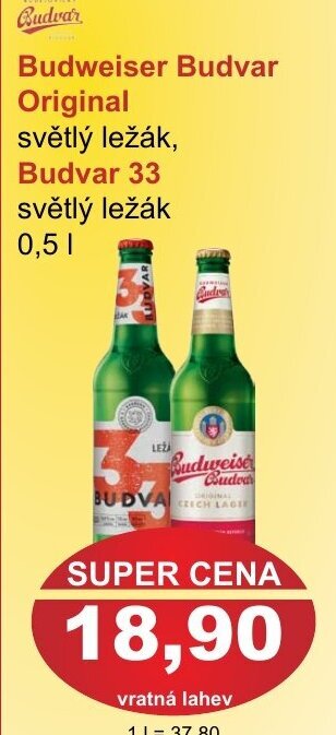 PLUS JIP Budweiser Budvar Original nabídka