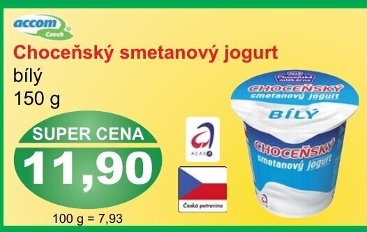 PLUS JIP Choceňský smetanový jogurt nabídka