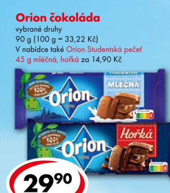 CBA Orion čokoláda nabídka
