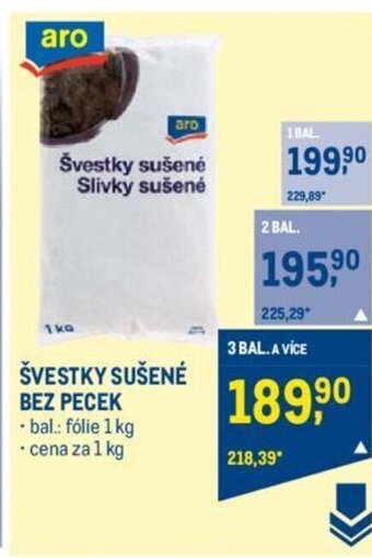 Makro ŠVESTKY SUŠENÉ BEZ PECEK nabídka