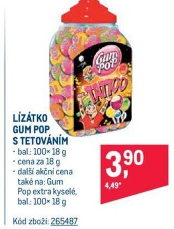 Makro LÍZÁTKO GUM POP S TETOVÁNÍM nabídka