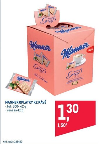 Makro MANNER OPLATKY KE KÁVĚ nabídka