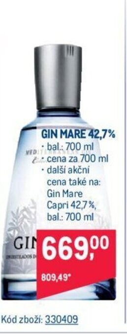 Makro GIN MARE 42,7% nabídka