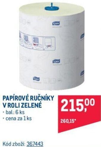 Makro PAPÍROVÉ RUČNÍKY V ROLI ZELENÉ nabídka
