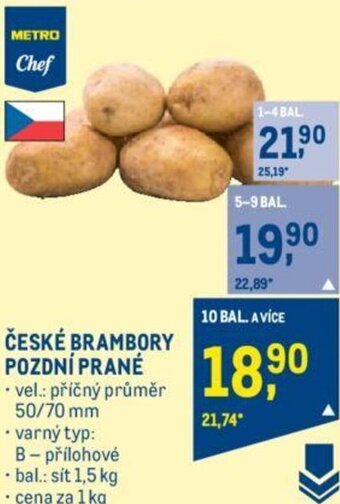 Makro ČESKÉ BRAMBORY POZDNÍ PRANÉ nabídka