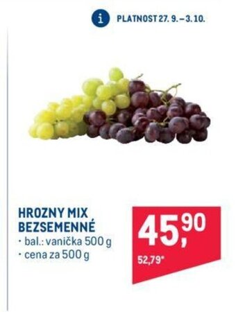 Makro HROZNY MIX BEZSEMENNÉ nabídka