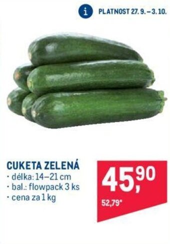 Makro CUKETA ZELENÁ nabídka