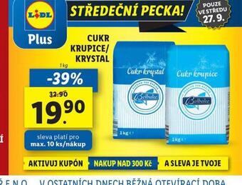 Lidl Cukr krystal / krupice nabídka
