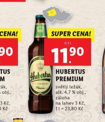 Lidl Pivo hubertus premium nabídka