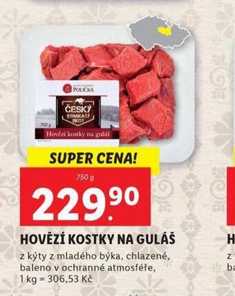 Lidl Hovězí kostky na guláš nabídka