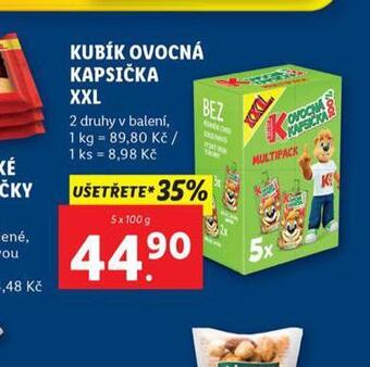Lidl Kubík ovocná kapsička xxl nabídka