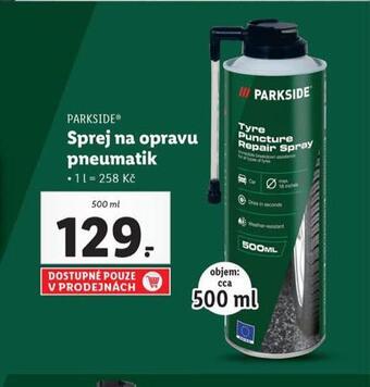 Lidl Parkside sprej na opravu pneumatik nabídka