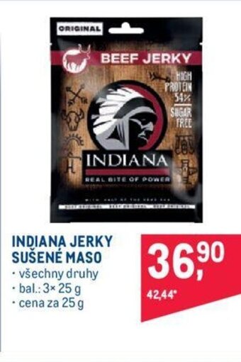 Makro INDIANA JERKY SUŠENÉ MASO nabídka