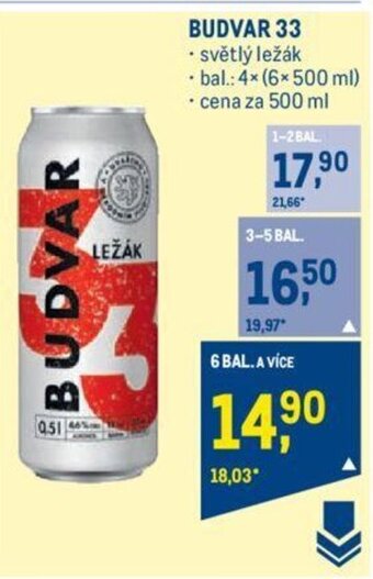 Makro BUDVAR 33 nabídka