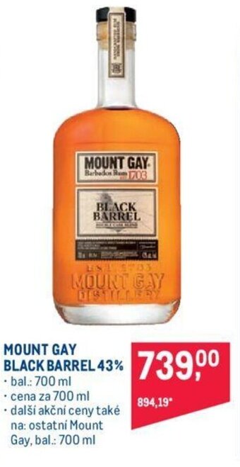MOUNT GAY BLACK BARREL 43%