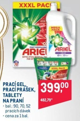 Makro ARIEL PRACÍ GEL PRACÍ PRÁŠEK, TABLETY NA PRANÍ nabídka