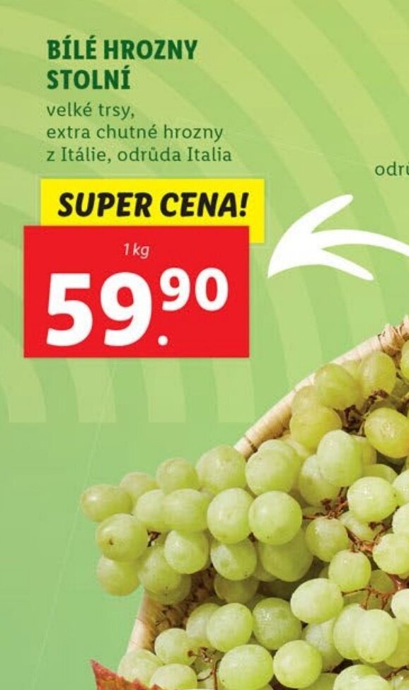 Lidl BÍLÉ HROZNY STOLNÍ nabídka